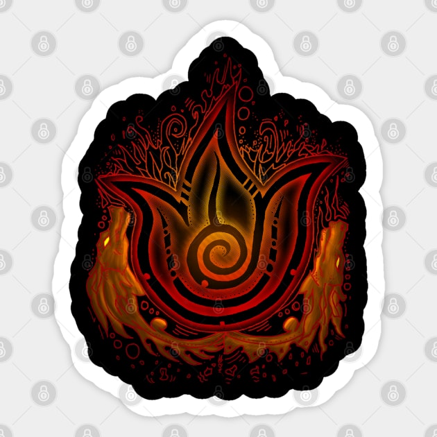 Tribal Fire. Sticker by hybridgothica